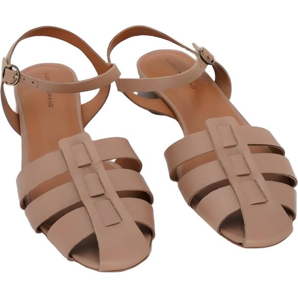 Lucky Brand Zilma Ankle Strap Sandals Rhodonite Tan Summer Haze Women's US 9.5M - Picture 1 of 6